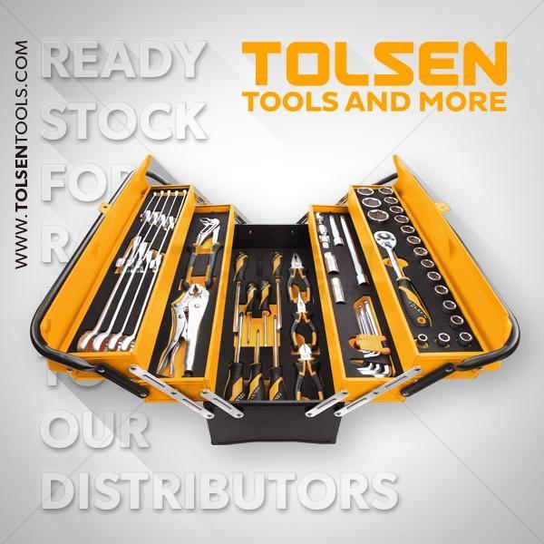 19.5 Inch 5 Tray Heavy Duty Tool Box with 60pcs Accessories Tolsen Brand 85401