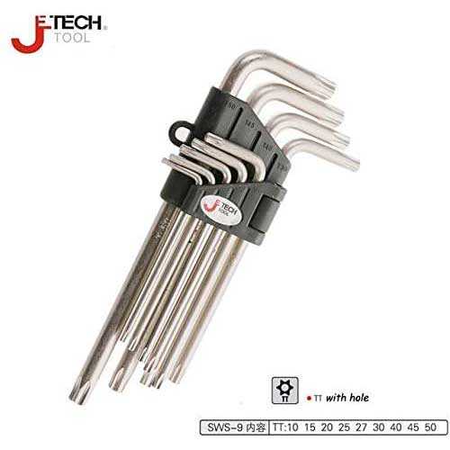 9 Pcs Nickle Plated Star Wrench Hex Key Wrench Set Jetech Brand SWS-9