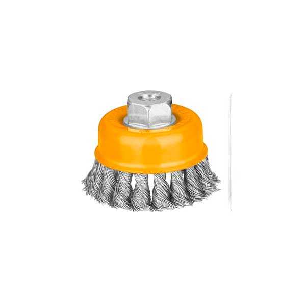 75mm Cup Twist Wire Brush With Nut Ingco Brand WB20752