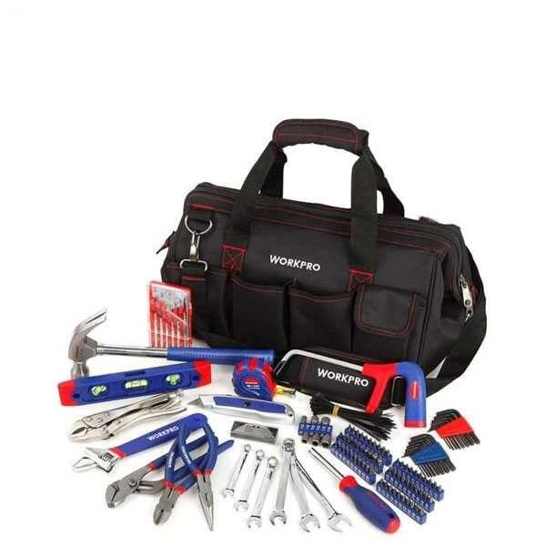 156Pcs Home Repairing Tool Kit Set With Bag Workpro Brand W009036