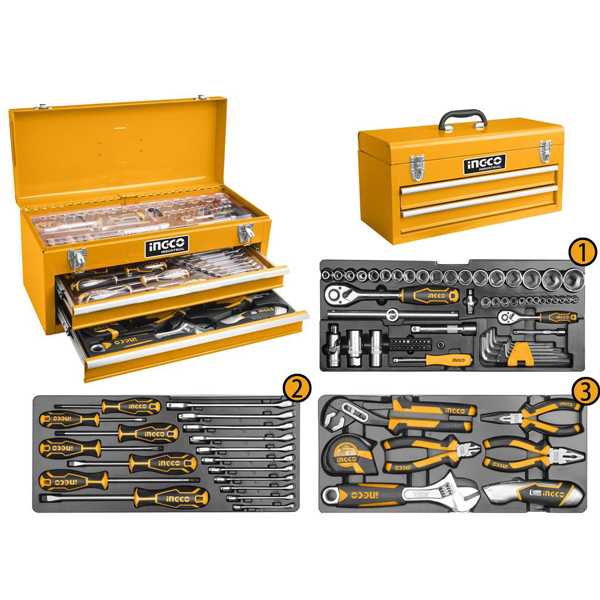 97Pcs Industrial Hand Tool Chest Set Ingco Brand HTCS220971